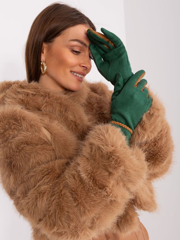 Fashionhunters Dark Green Elegant Women's Gloves