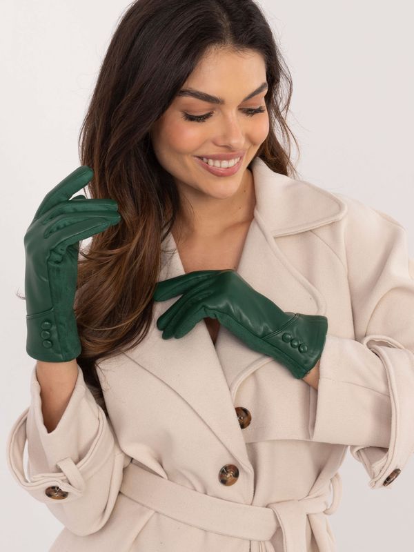 Fashionhunters Dark Green Elegant Women's Gloves