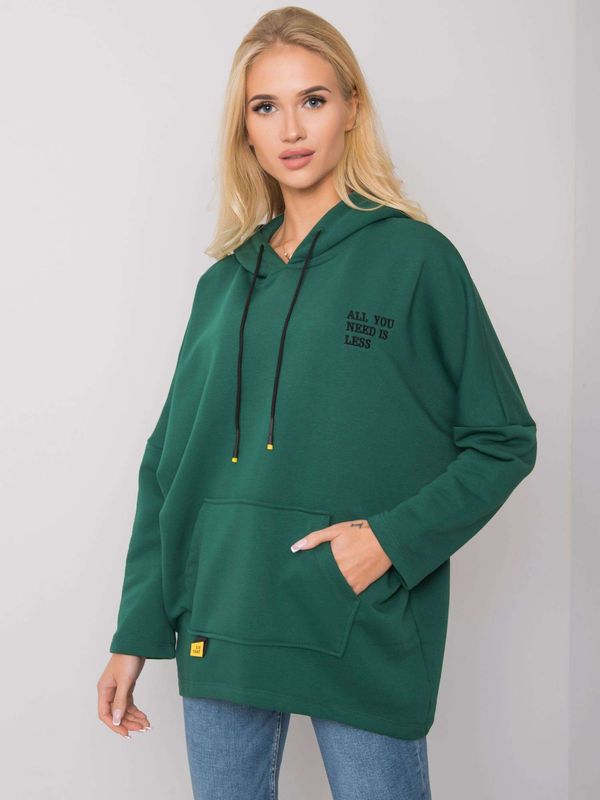 Fashionhunters Dark green Laylla sweatshirt