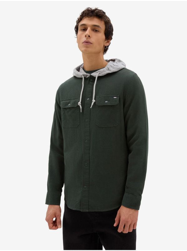 Vans Dark green men's hooded shirt VANS Parkway II - Men