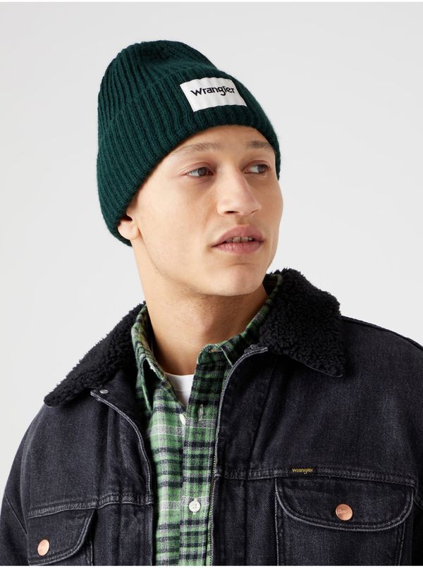 Wrangler Dark green men's ribbed winter hat Wrangler - Men's