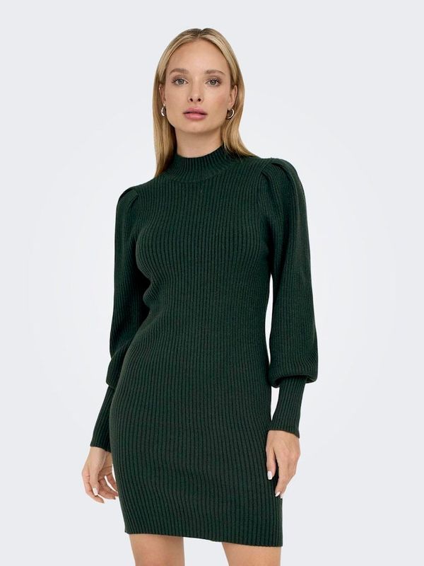Only Dark green women's sweater dress ONLY Katia