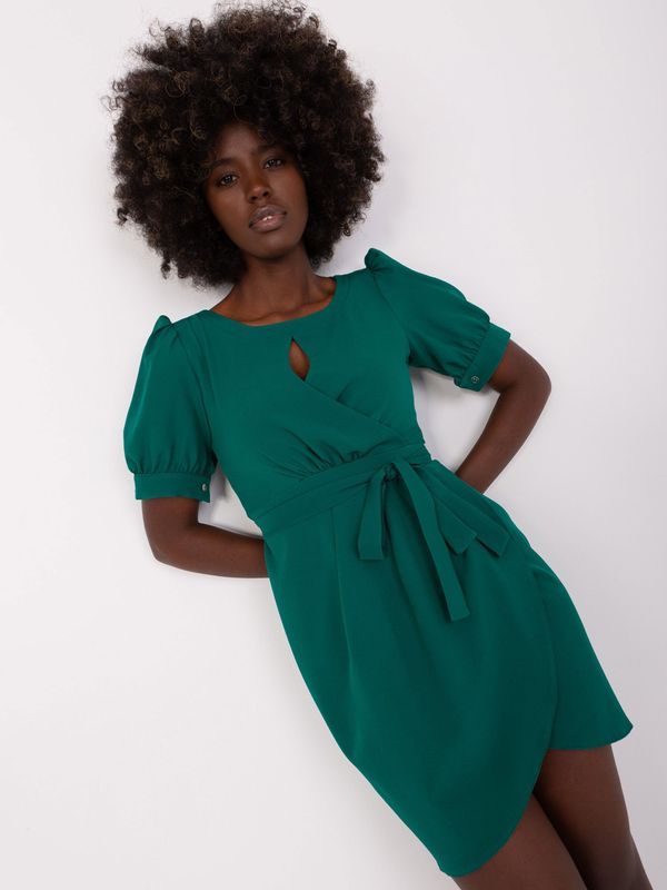 Fashionhunters Dark green wrap cocktail dress by Severin