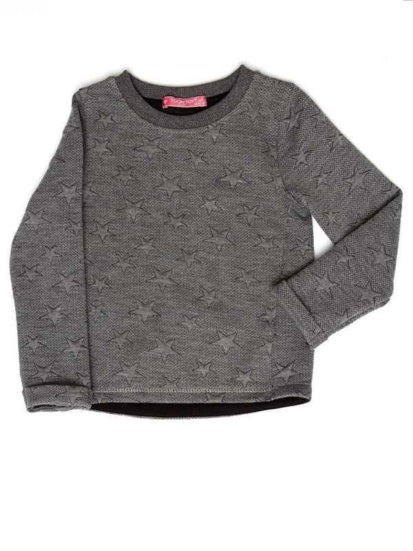 Fashionhunters Dark grey girls' sweatshirt with raised stars