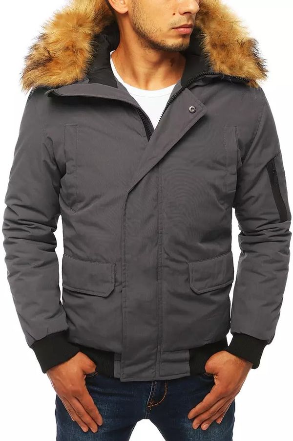 DStreet Dark Grey Men's Dstreet Winter Jacket