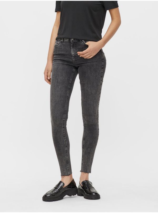 Pieces Dark Grey Skinny Fit Jeans Pieces Delly - Women's