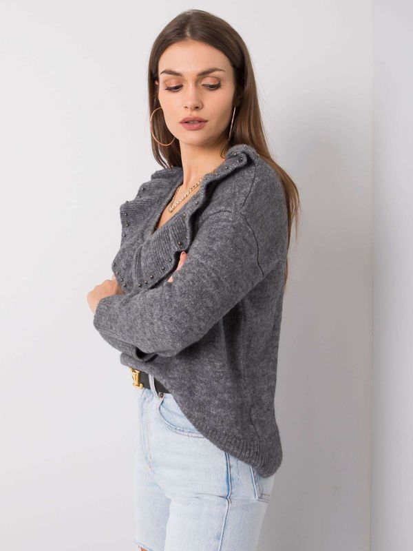 Fashionhunters Dark grey sweater Madelyn RUE PARIS