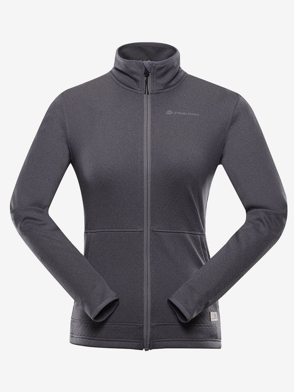 ALPINE PRO Dark grey women's sports sweatshirt with zipper ALPINE PRO Querta