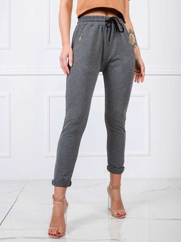 Fashionhunters Dark grey women's sweatpants