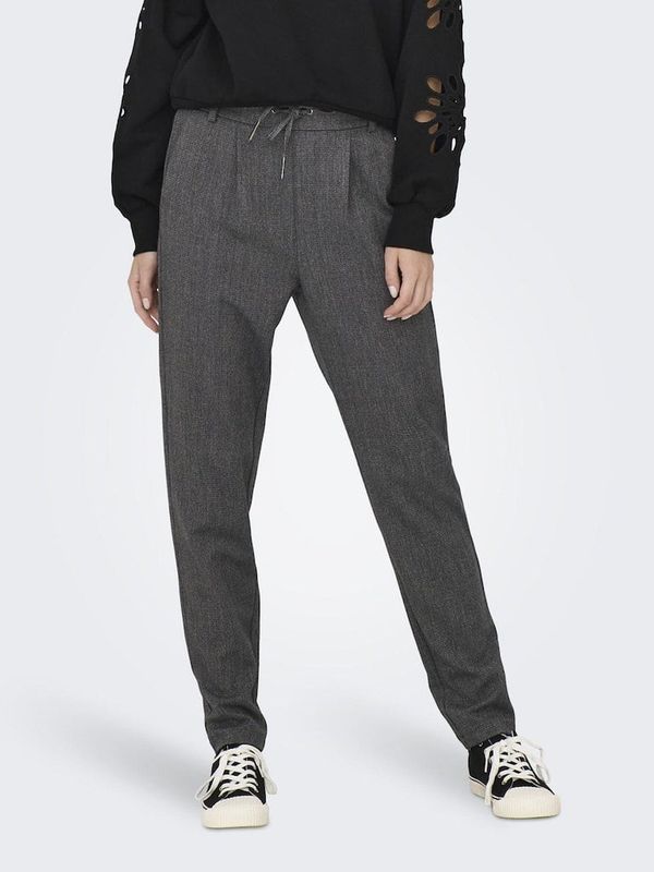 Only Dark grey women's trousers ONLY Poptrash