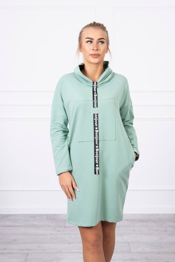 Kesi Dark mint dress with tie