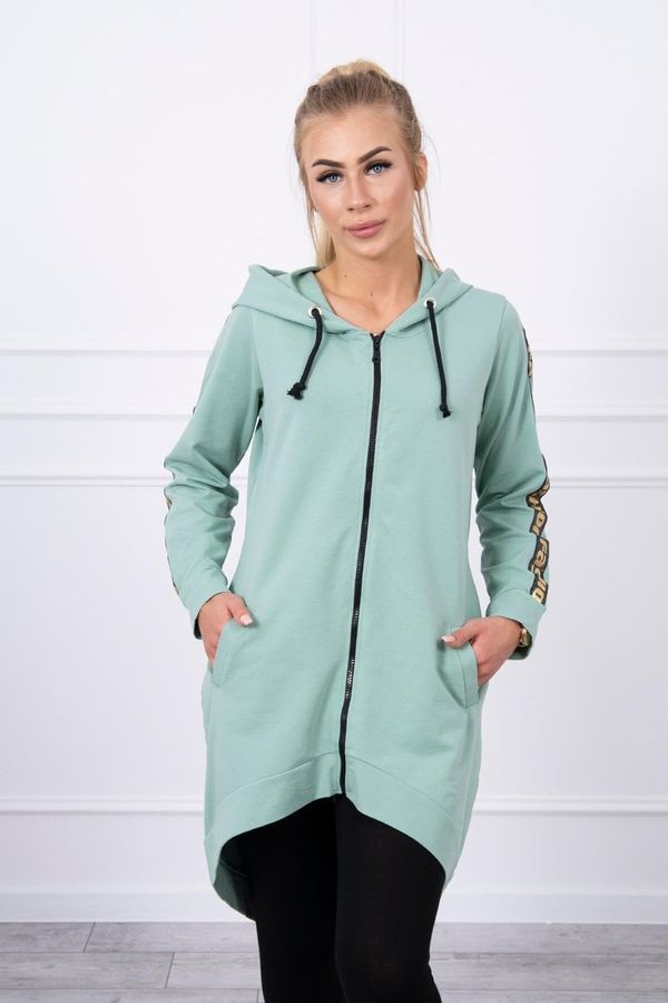 Kesi Dark mint zip-up sweatshirt