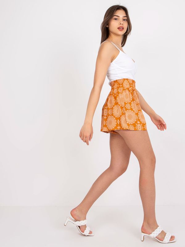 Fashionhunters Dark orange high waisted shorts Alewtina FRESH MAD