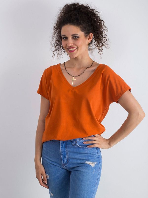 Fashionhunters Dark orange T-shirt by Emory