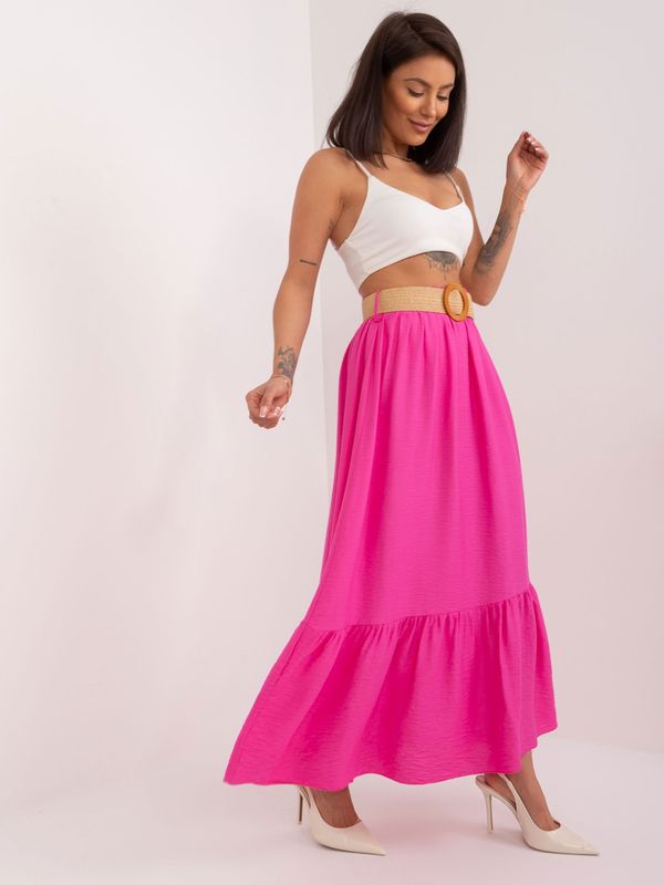 Fashionhunters Dark pink airy skirt with ruffles