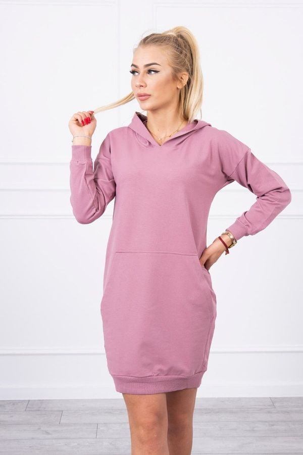 Kesi Dark pink dress with a hood