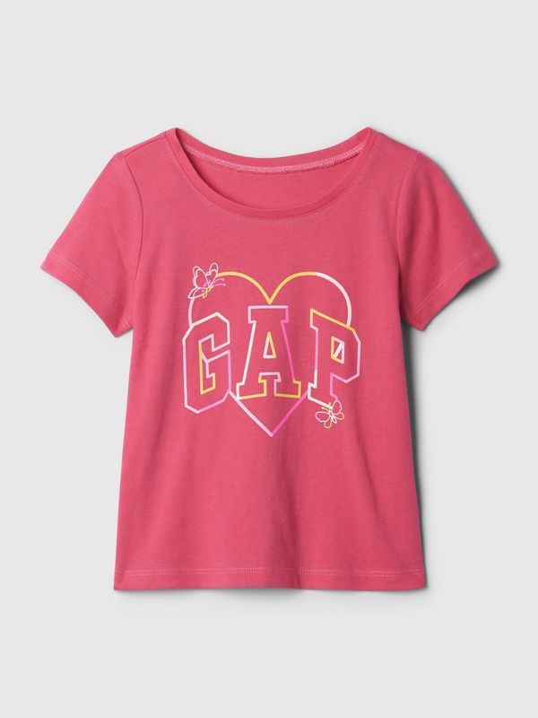 GAP Dark pink girls' T-shirt with GAP logo