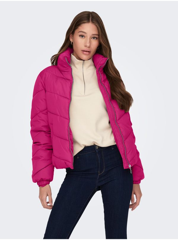 JDY Dark pink ladies quilted jacket JDY Finno - Women