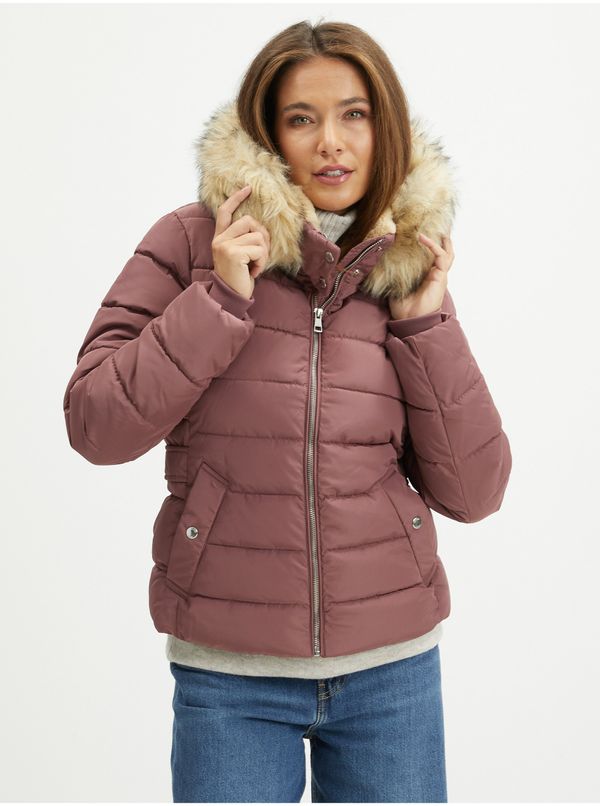 Only Dark Pink Quilted Jacket ONLY Camilla - Women