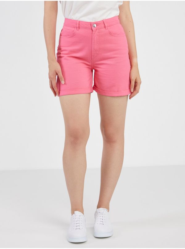 Only Dark pink womens denim shorts ONLY Vega - Women