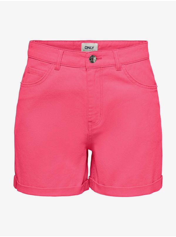 Only Dark pink womens denim shorts ONLY Vega - Women