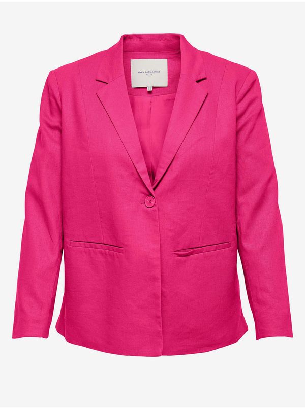 Only Dark pink women's linen jacket ONLY CARMAKOMA Ola Caro - Ladies