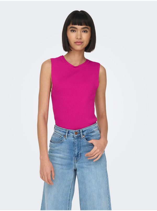 Only Dark pink Women's Ribbed Basic Top ONLY Majli - Women