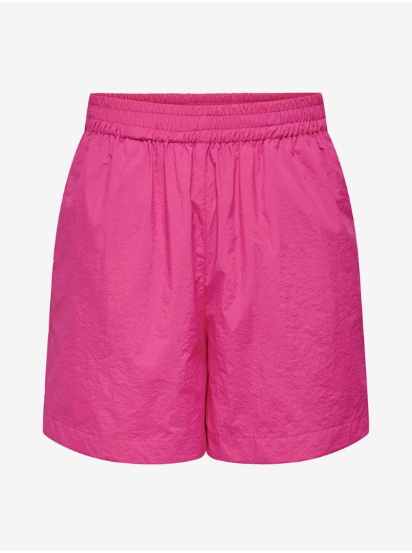 Only Dark pink Womens Rustle Shorts ONLY Nellie - Women