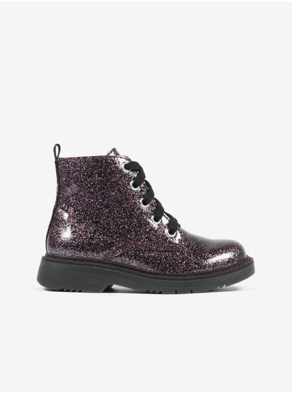 Richter Dark purple girls' glittery ankle boots Richter - Girls