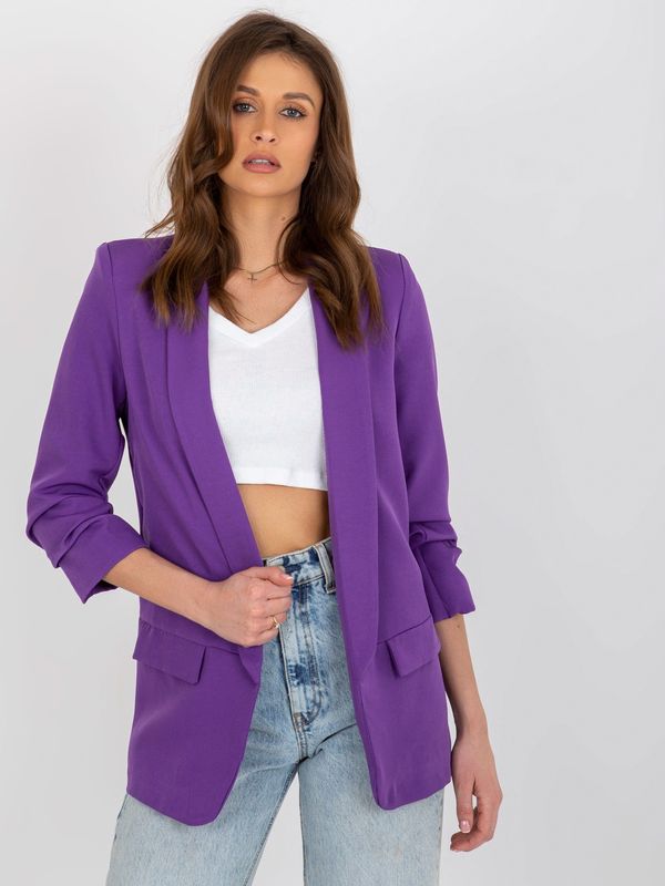 Fashionhunters Dark purple ruffle jacket by Adely