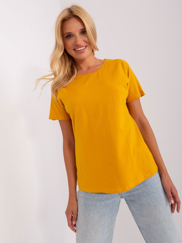 Fashionhunters Dark yellow cotton blouse