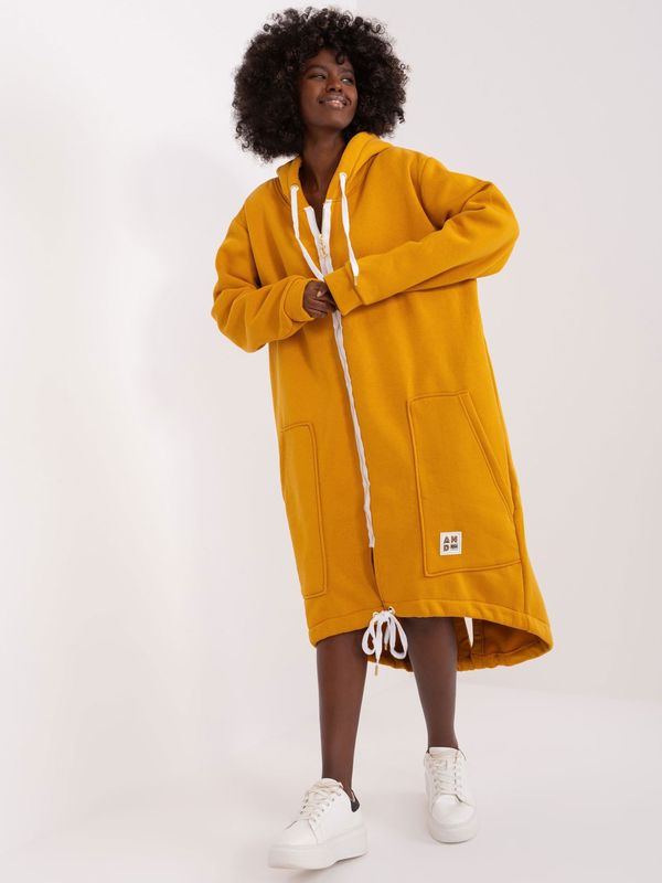 Fashionhunters Dark yellow insulated oversize sweatshirt