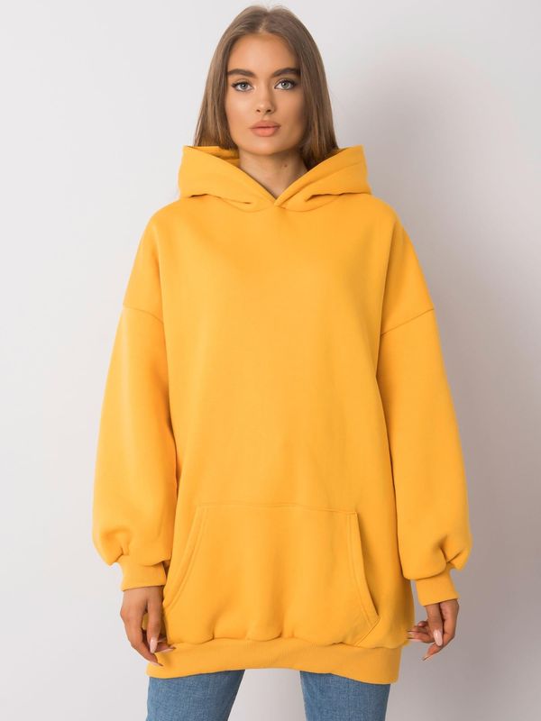 Fashionhunters Dark yellow long sweatshirt