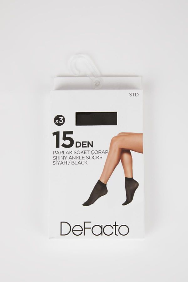 DEFACTO DEFACTO 15 Den Fit Women's 3-Piece Short Thin Socks