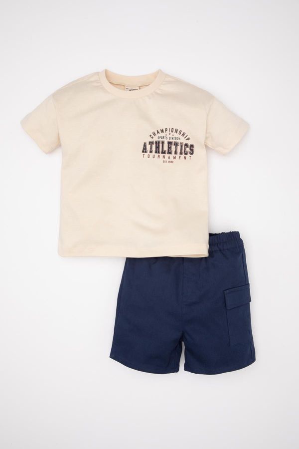 DEFACTO DEFACTO Baby Boy 2-Piece Set Crew Neck Printed Short Sleeve T-Shirt Shorts