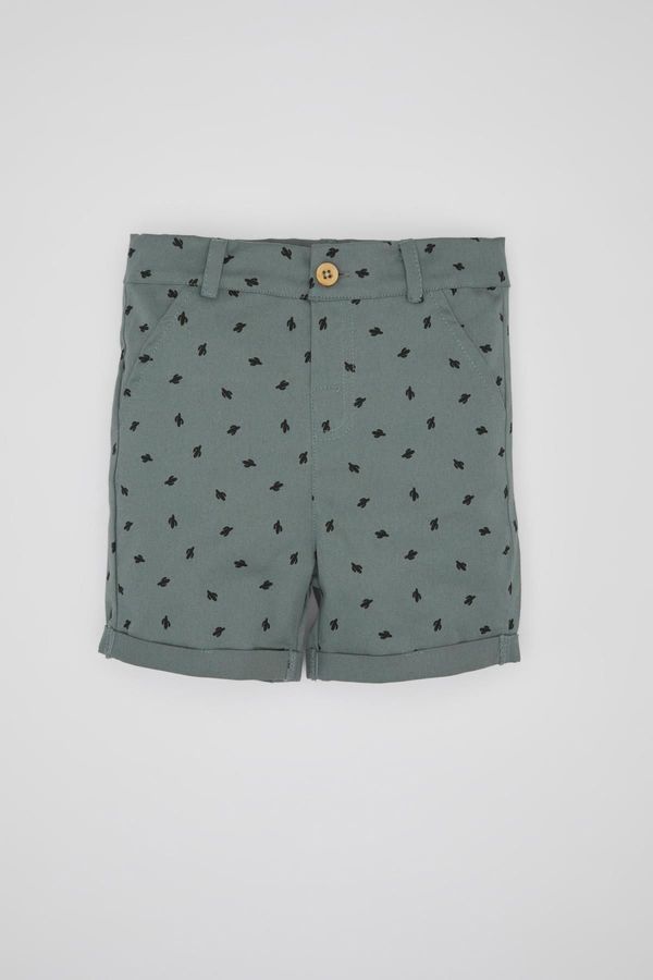 DEFACTO DEFACTO Baby Boy Cactus Patterned Gabardine Shorts