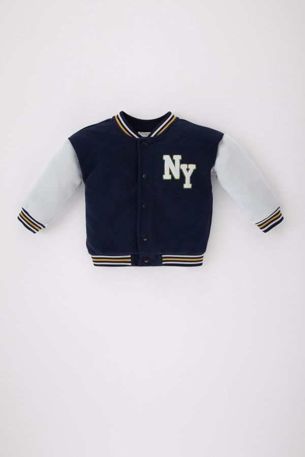 DEFACTO DEFACTO Baby Boy College Collar Printed Cardigan