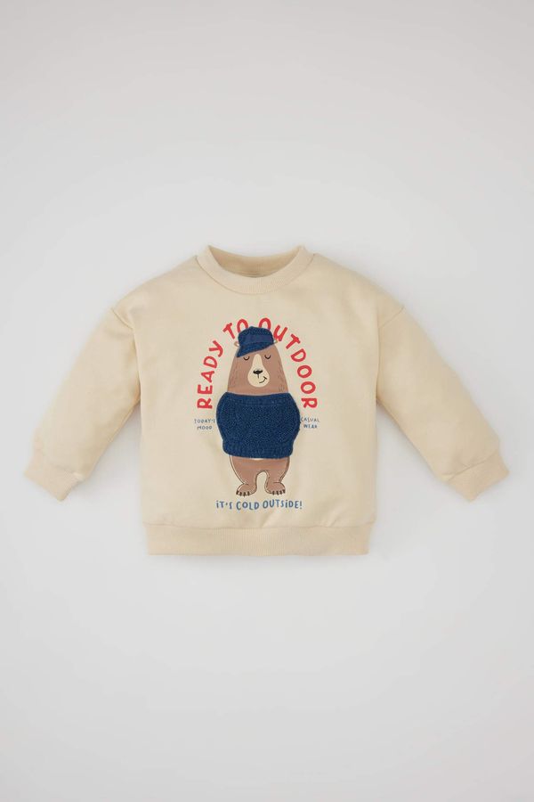 DEFACTO DEFACTO Baby Boy Crew Neck Animal Patterned Thin Sweatshirt