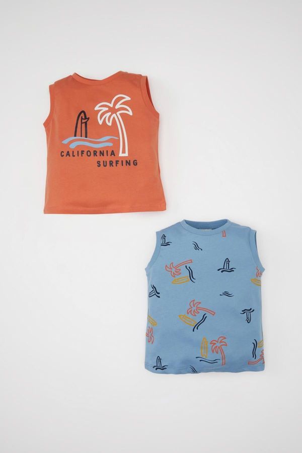 DEFACTO DEFACTO Baby Boy Crew Neck Palm Tree Patterned 2-Piece Undershirt