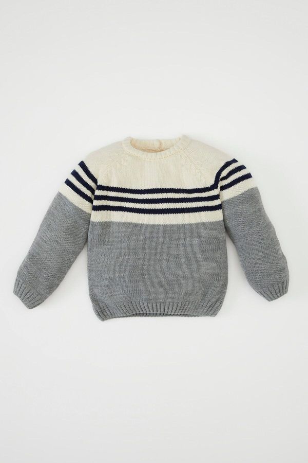 DEFACTO DEFACTO Baby Boy Crew Neck Striped Knitwear Sweater