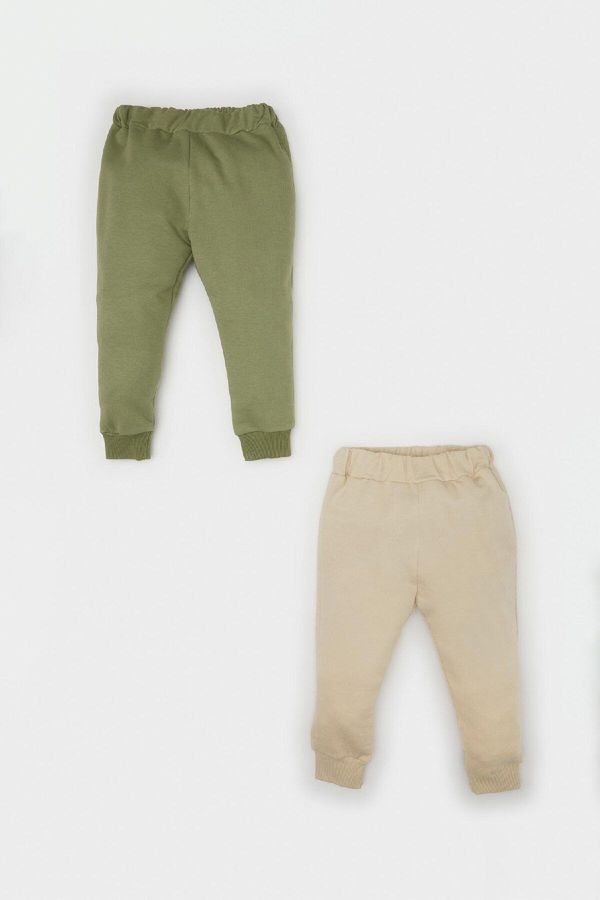 DEFACTO DEFACTO Baby Boy Elastic Waist Leg 2-Pack Tracksuit Bottoms