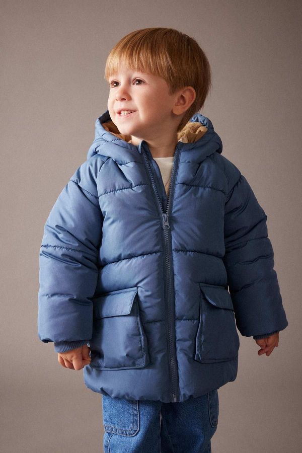 DEFACTO DEFACTO Baby Boy Hooded Fleece Lined Puffer Jacket