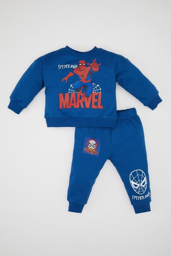 DEFACTO DEFACTO Baby Boy Marvel Comics Thin Sweatshirt Tracksuit Bottom 2-Piece Set