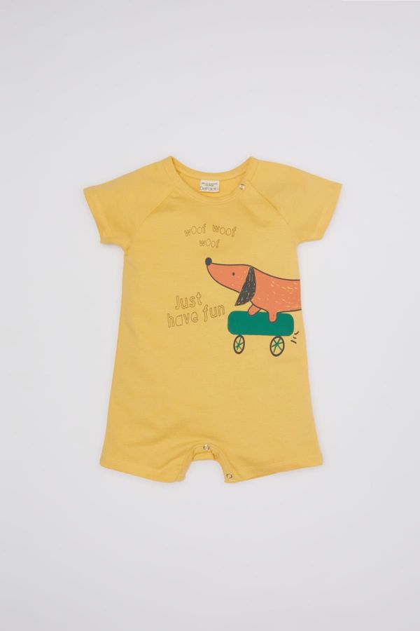 DEFACTO DEFACTO Baby Boy Newborn Dog Printed Short Sleeve Rompers