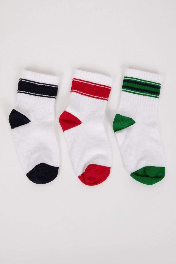 DEFACTO DEFACTO Baby Boy Non-Slip Sole 3-Pack Cotton Long Socks