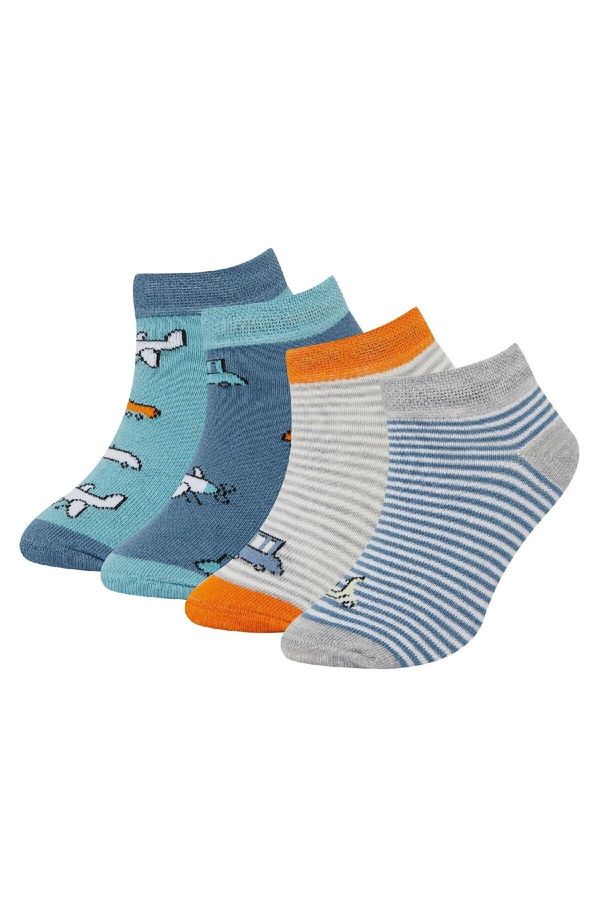 DEFACTO DEFACTO Baby Boy Non-Slip Sole 4-Pack Cotton Booties Socks