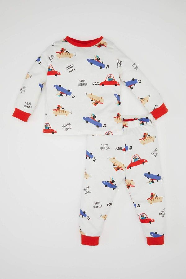 DEFACTO DEFACTO Baby Boy Patterned Long Sleeve Cotton Pajama Set