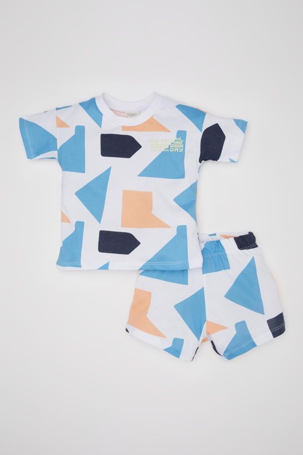 DEFACTO DEFACTO Baby Boy Patterned Short Sleeve T-Shirt Shorts 2 Piece Set