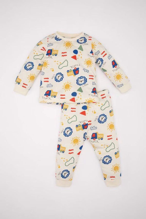 DEFACTO DEFACTO Baby Boy Printed Long Sleeve Cotton Pajama Set