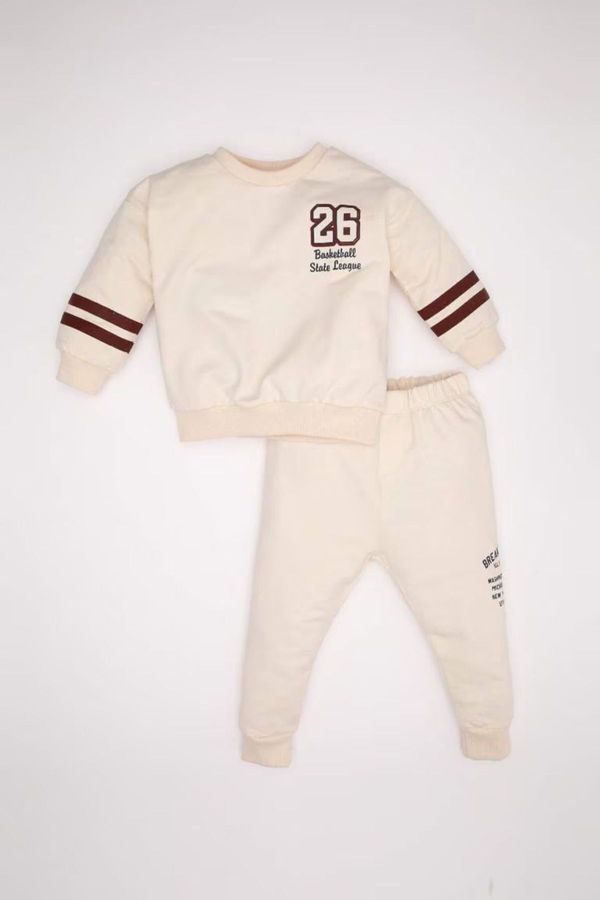 DEFACTO DEFACTO Baby Boy Printed Sweatshirt Tracksuit Bottom 2-Piece Set